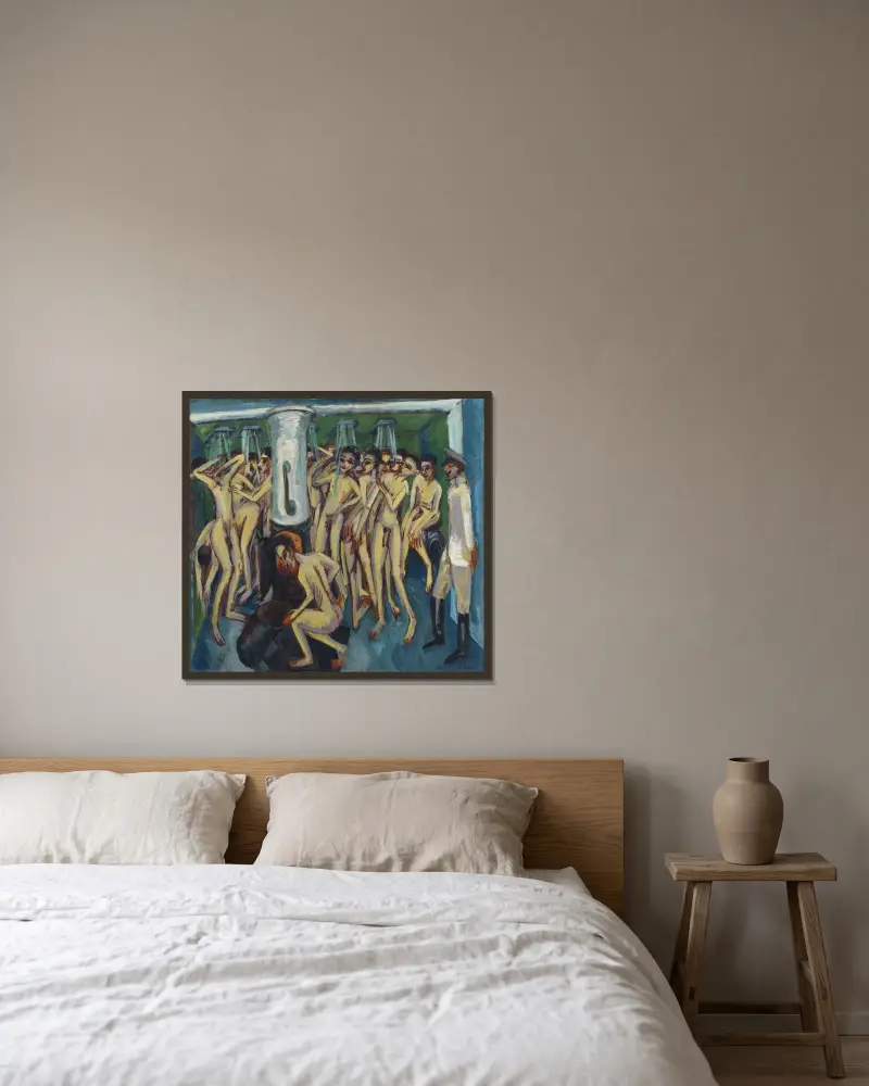 Artilleristen von Ernst Ludwig Kirchner gerahmt an einer Wand