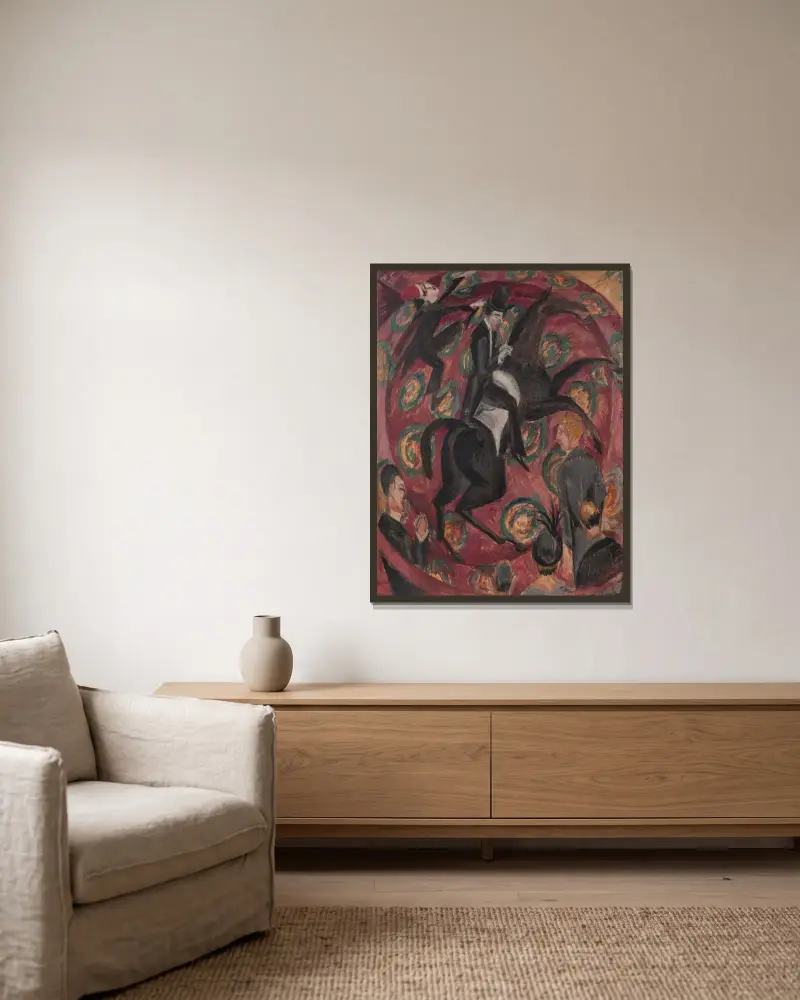 Zirkusreiter von Ernst Ludwig Kirchner gerahmt an einer Wand