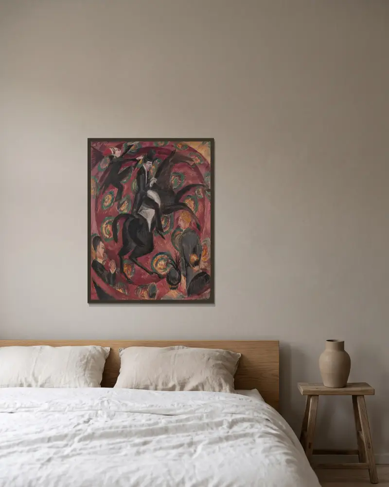Zirkusreiter von Ernst Ludwig Kirchner gerahmt an einer Wand