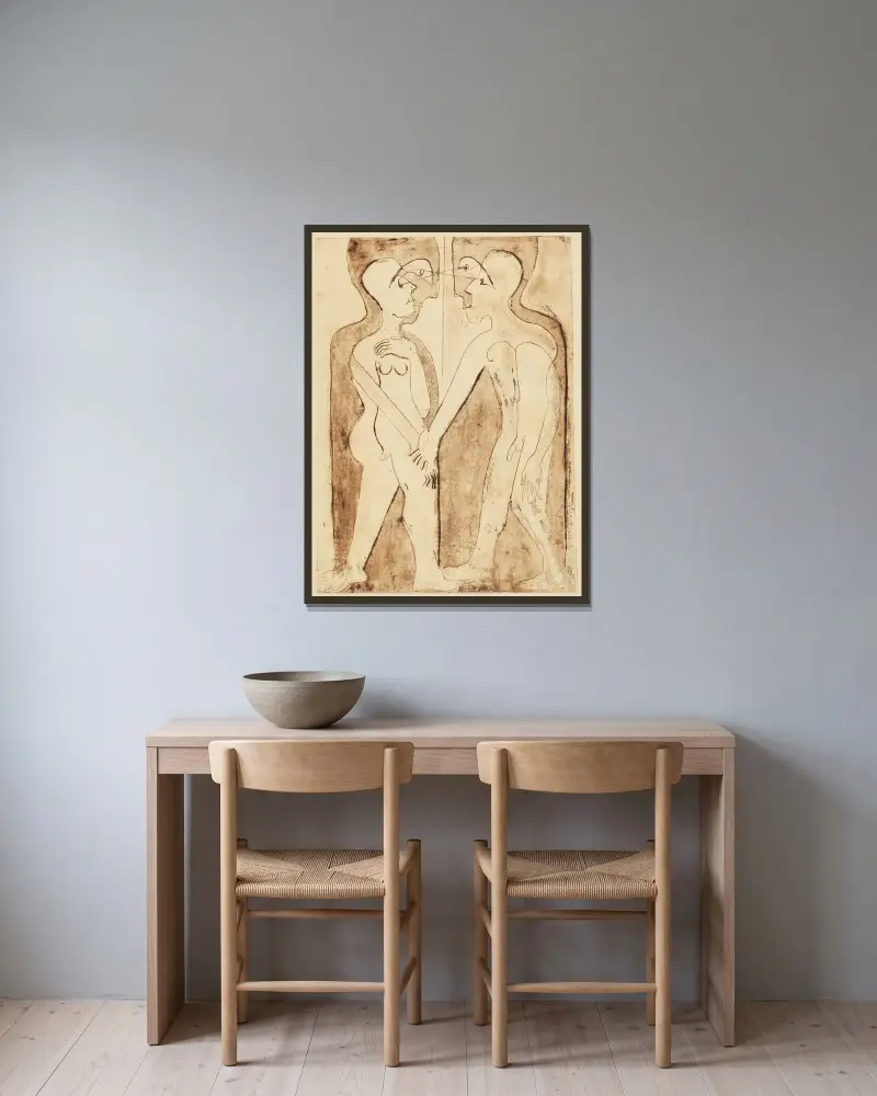 Die Verbindung von Ernst Ludwig Kirchner gerahmt an einer Wand