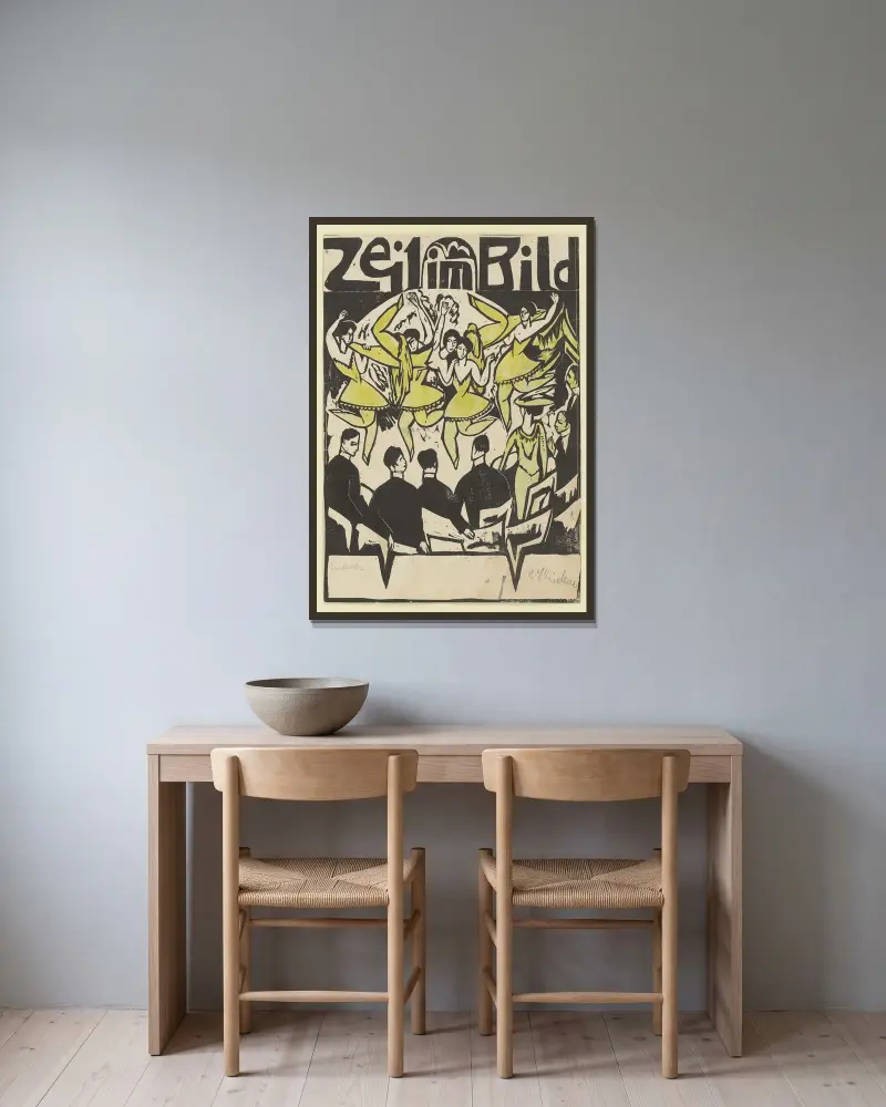 Eispalast-Tänze von Ernst Ludwig Kirchner gerahmt an einer Wand