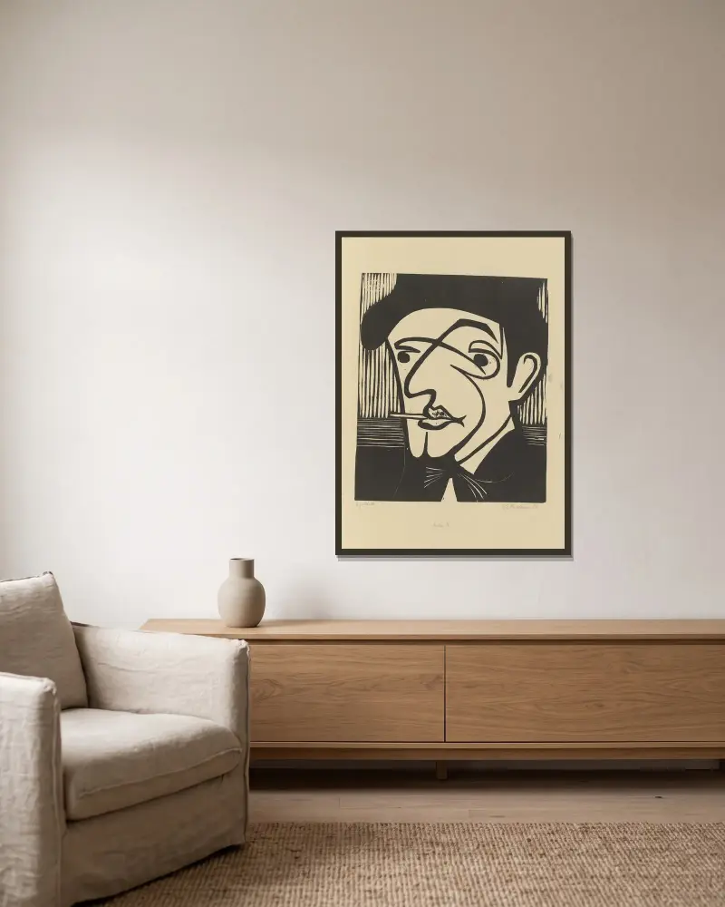 Maler M., Ernst Ludwig Kirchner v rámu na stěně