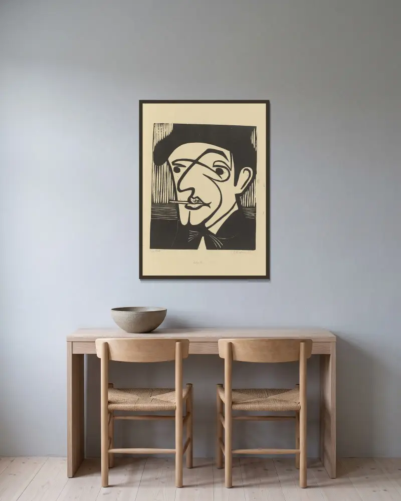 Maler M., Ernst Ludwig Kirchner v rámu na stěně