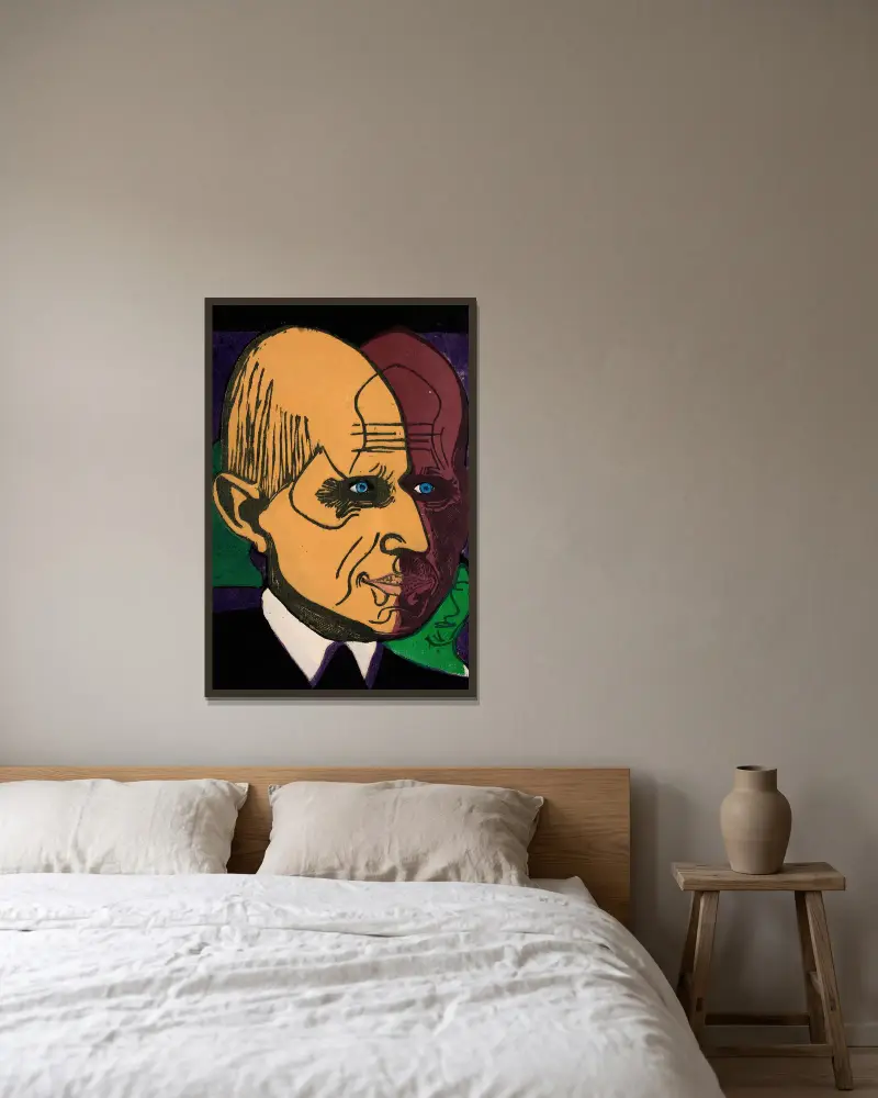 Portrait of Dr. Bauer av Ernst Ludwig Kirchner inramad på en vägg