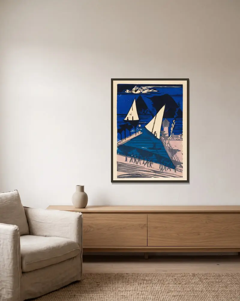 Rapperswil av Ernst Ludwig Kirchner inramad på en vägg