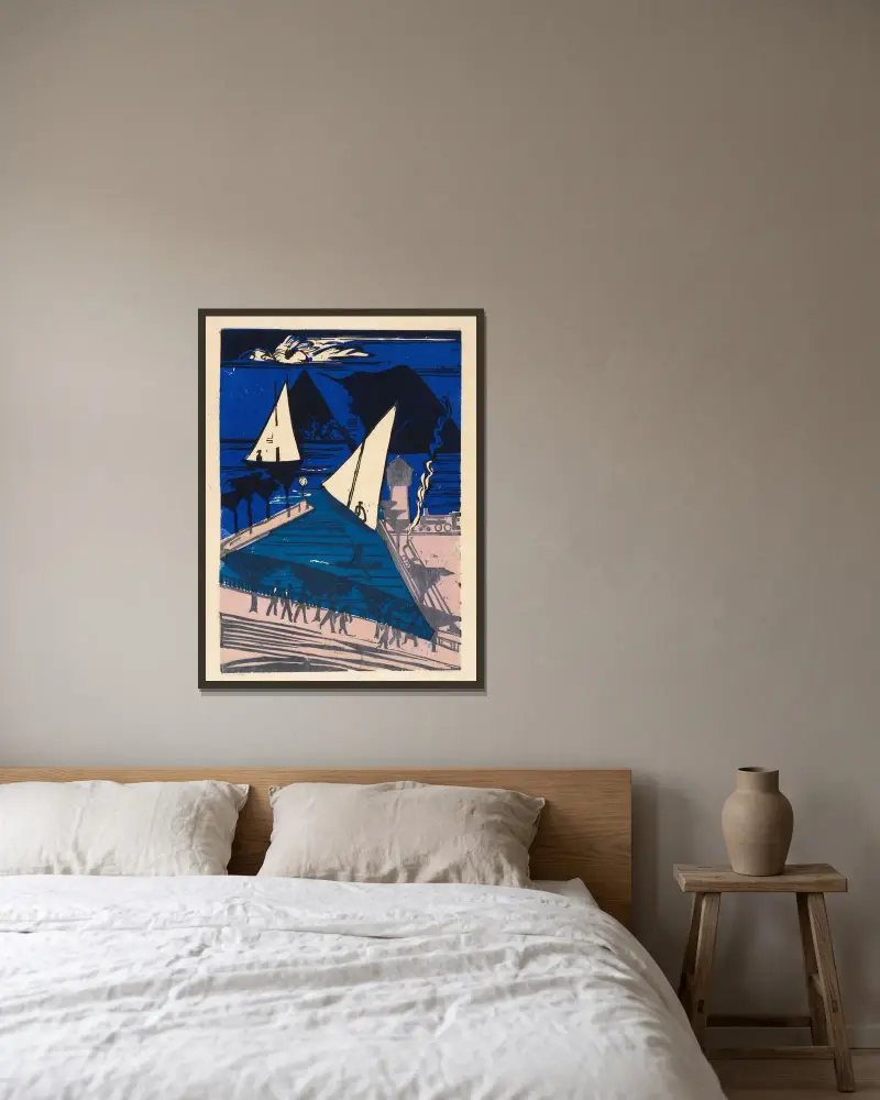 Rapperswil av Ernst Ludwig Kirchner inramad på en vägg