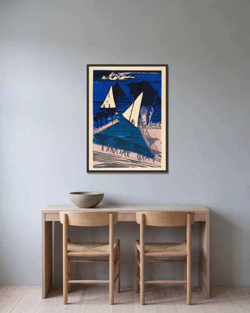Rapperswil av Ernst Ludwig Kirchner inramad på en vägg