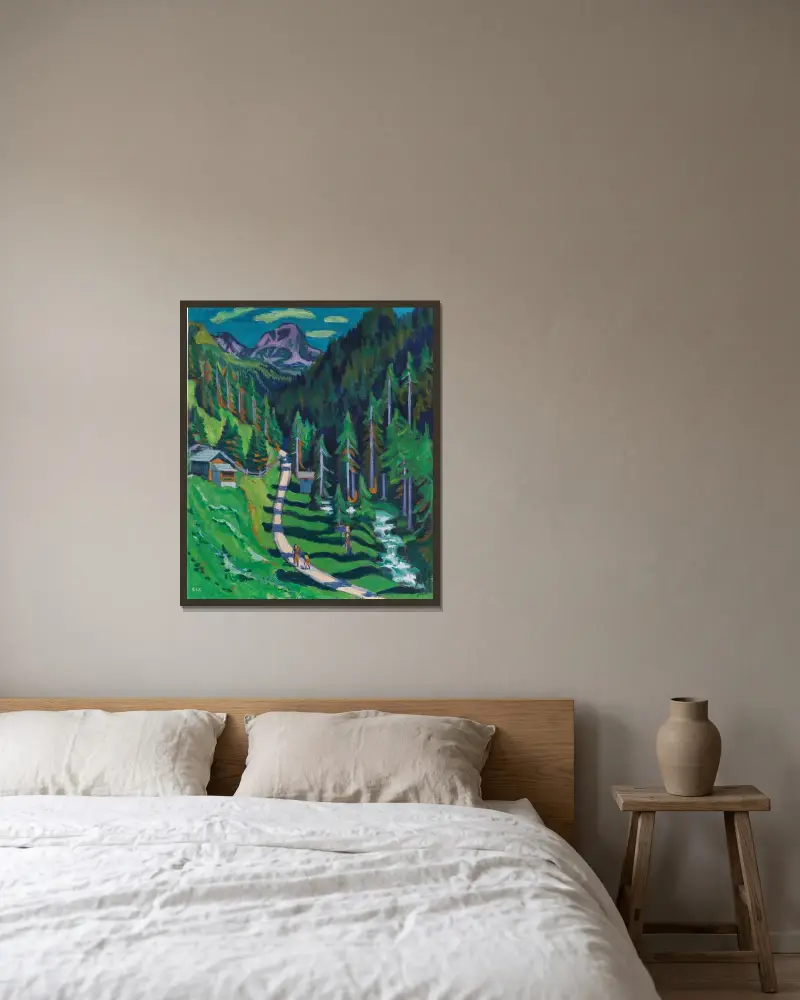Sertigweg von Ernst Ludwig Kirchner gerahmt an einer Wand