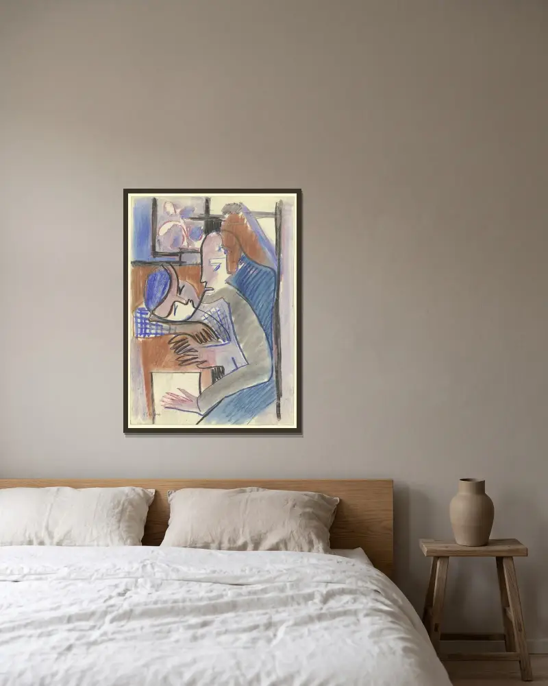 Swiss girl av Ernst Ludwig Kirchner inramad på en vägg