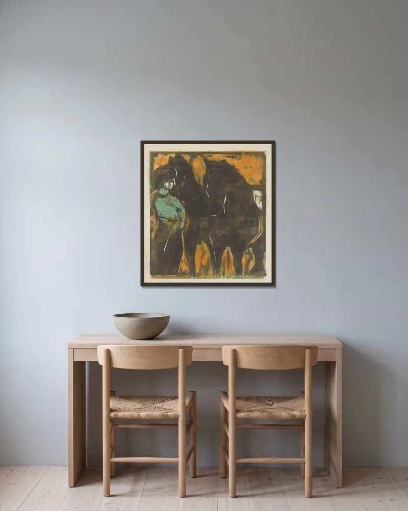 Tattersall av Ernst Ludwig Kirchner inramad på en vägg