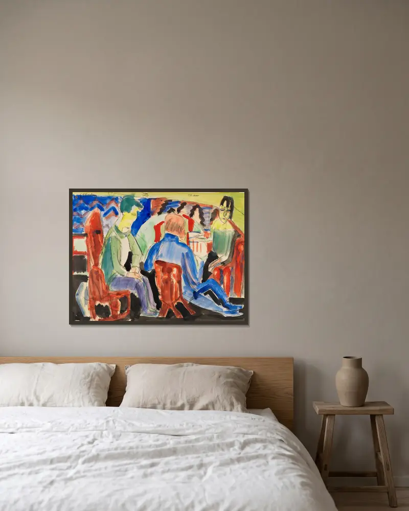 Unterhaltung von Ernst Ludwig Kirchner gerahmt an einer Wand