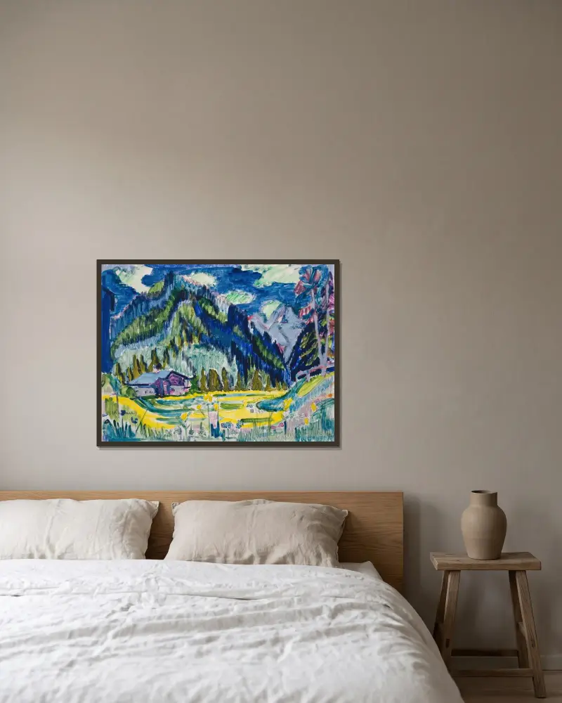 Wildes Land von Ernst Ludwig Kirchner gerahmt an einer Wand
