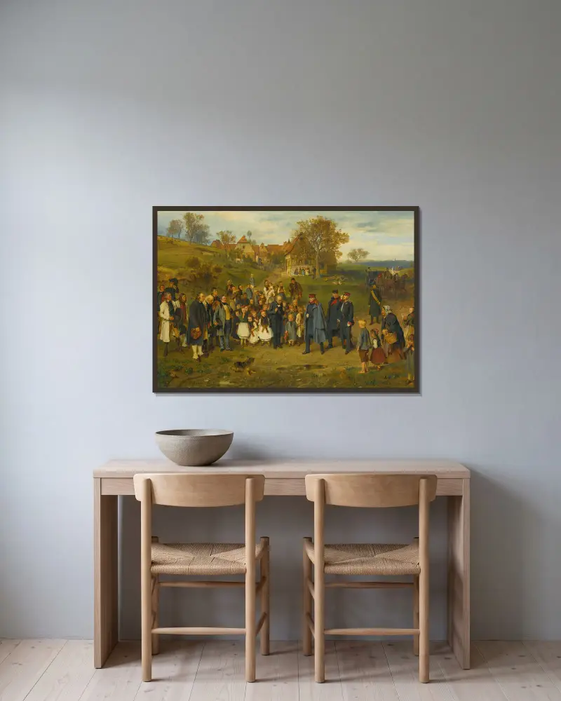 Hans Höghet på resa av Ludwig Knaus inramad på en vägg