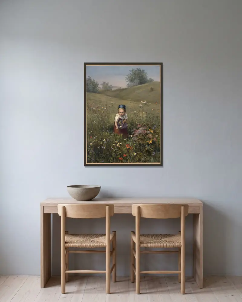 Wiosenne kwiaty, Ludwig Knaus w ramie na ścianie