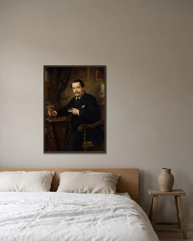 The banker Itzinger av Ludwig Knaus inramad på en vägg