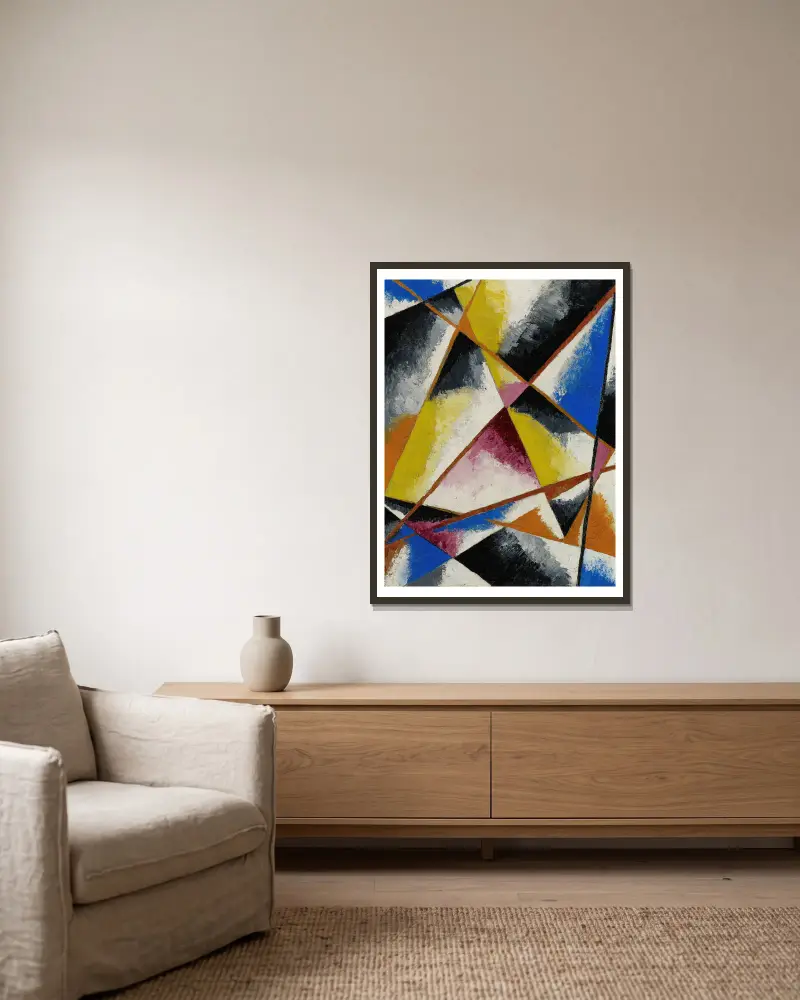 Untitled Compositions, 1916 av Lyubov Popova inramad på en vägg
