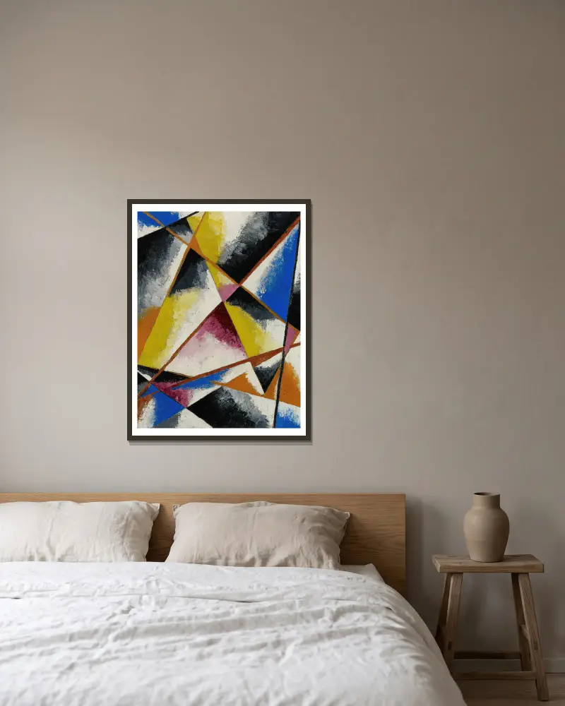Untitled Compositions, 1916 av Lyubov Popova inramad på en vägg