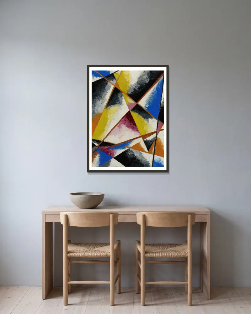 Untitled Compositions, 1916 av Lyubov Popova inramad på en vägg