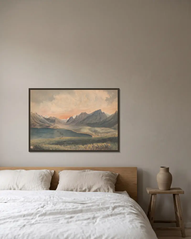 Chief Mountain Lake, Rocky Mountains, Lat. 49 von James Madison Alden gerahmt an einer Wand