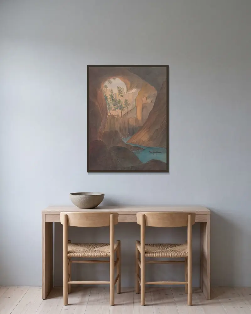 Marmorgrottan, Mariposa County, Kalifornien av James Madison Alden inramad på en vägg