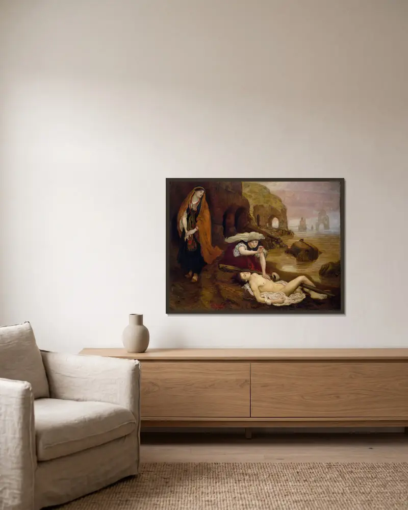 Haidyns fynd av Don Juan av Ford Madox Brown inramad på en vägg