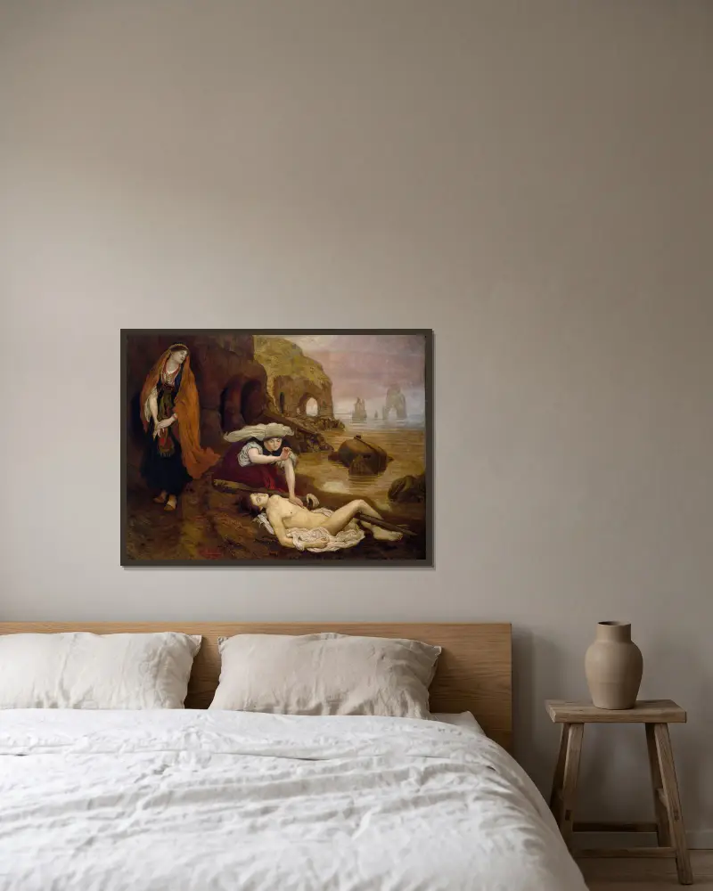 Haidyns fynd av Don Juan av Ford Madox Brown inramad på en vägg