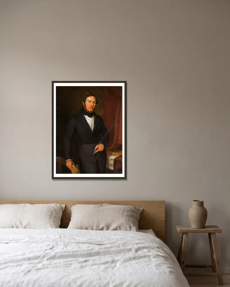 Porträt von Armand Lateur von Ford Madox Brown gerahmt an einer Wand