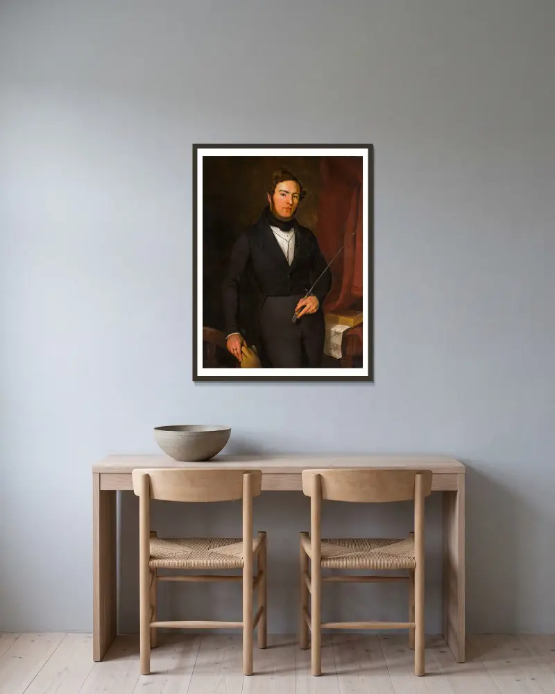 Porträt von Armand Lateur von Ford Madox Brown gerahmt an einer Wand
