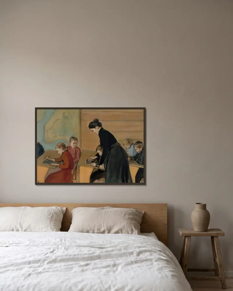 Grundschule von Magnus Enckell gerahmt an einer Wand