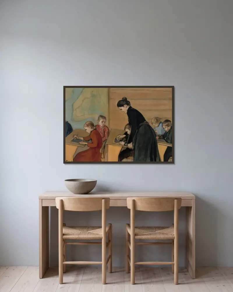 Grundschule von Magnus Enckell gerahmt an einer Wand
