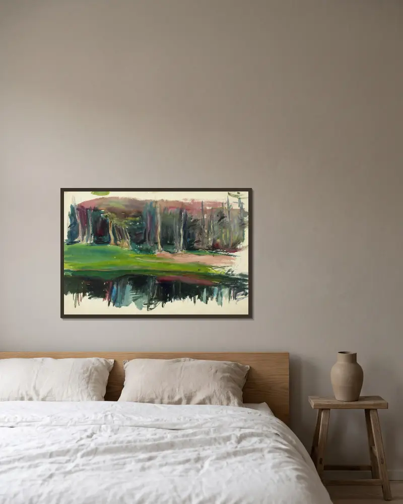 Landschaft, 1900 – Nr. 1 von Magnus Enckell gerahmt an einer Wand