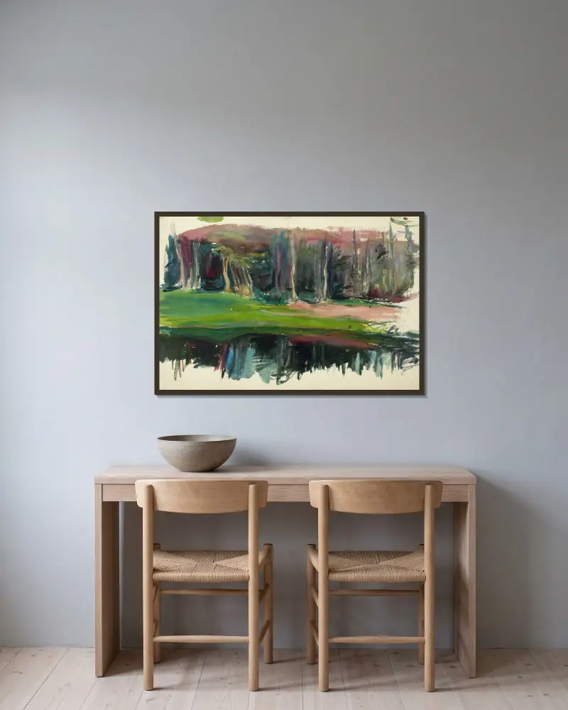 Landschaft, 1900 – Nr. 1 von Magnus Enckell gerahmt an einer Wand