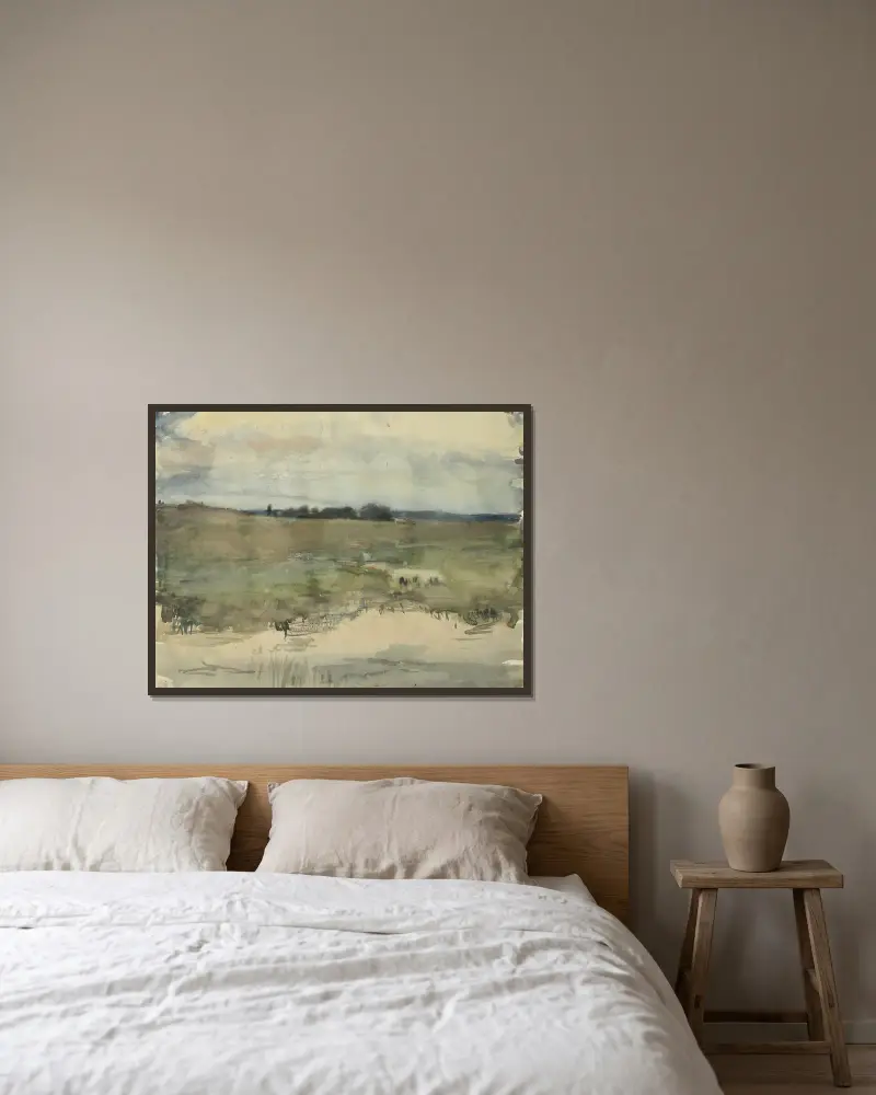 Landschaft, 1890 – Nr. 2 von Magnus Enckell gerahmt an einer Wand