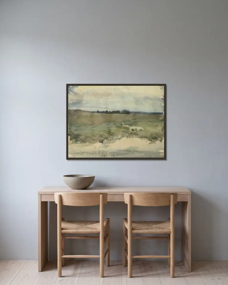 Landschaft, 1890 – Nr. 2 von Magnus Enckell gerahmt an einer Wand