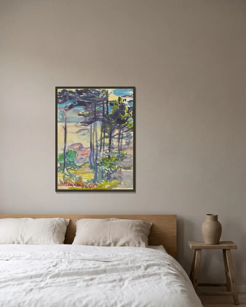 Landschaft, 1900 – Nr. 2 von Magnus Enckell gerahmt an einer Wand