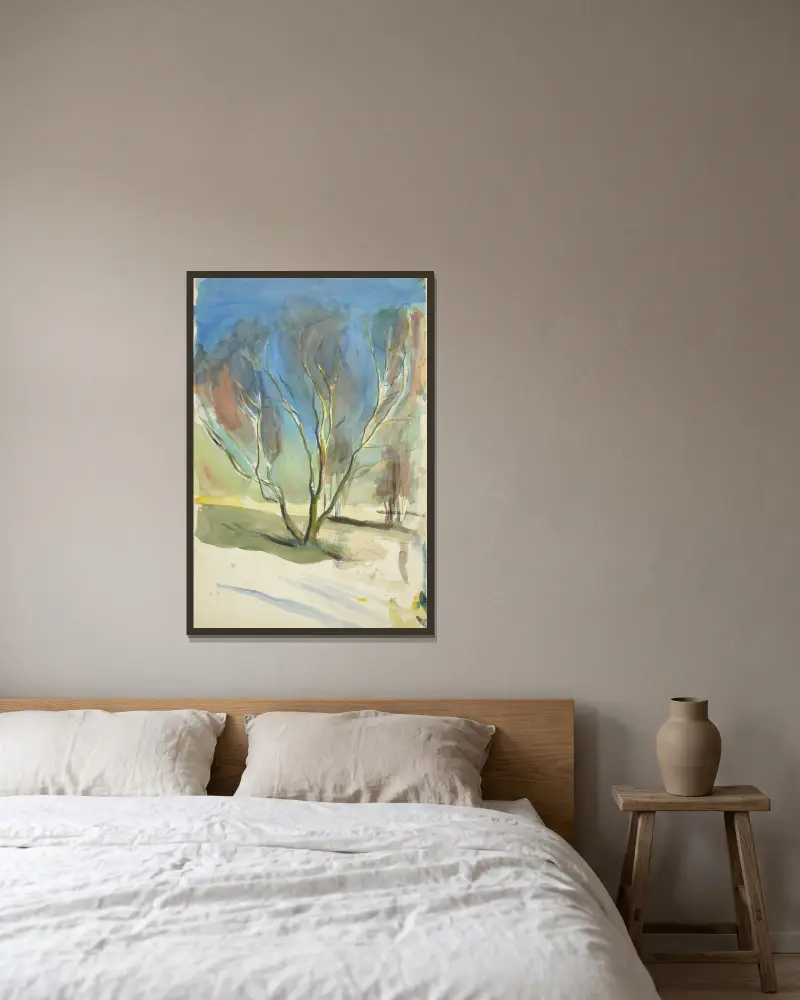 Landscape, 1890 – nr 1 av Magnus Enckell inramad på en vägg