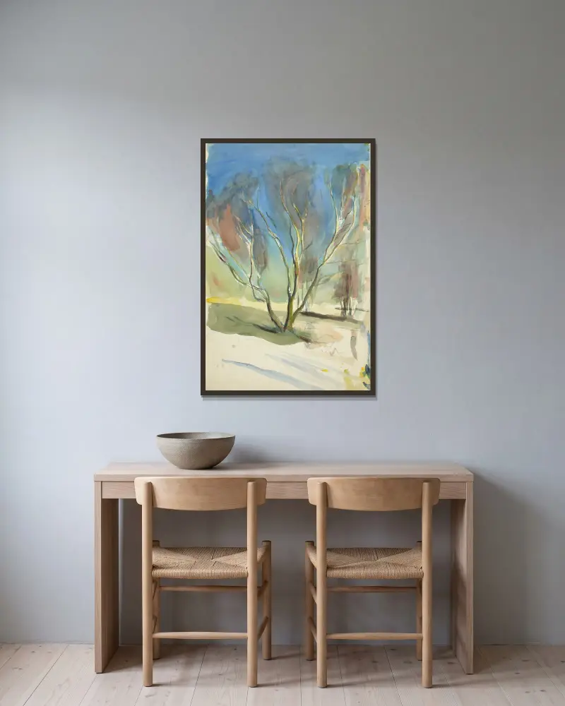 Landscape, 1890 – nr 1 av Magnus Enckell inramad på en vägg