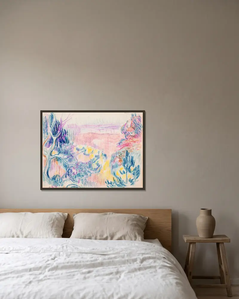 Uferlandschaft von Magnus Enckell gerahmt an einer Wand