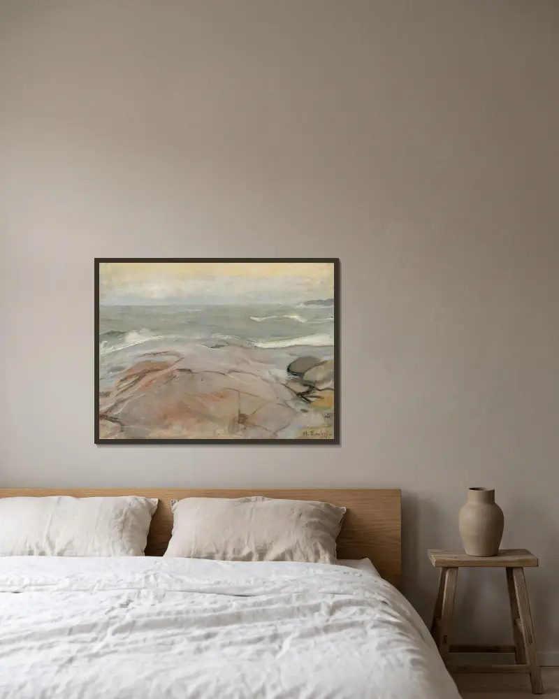 Küstenlandschaft von Suursaari von Magnus Enckell gerahmt an einer Wand