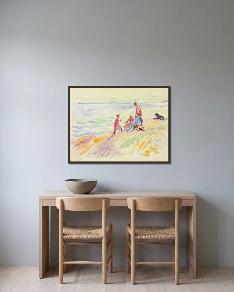 Krajobraz przybrzeżny, Magnus Enckell w ramie na ścianie