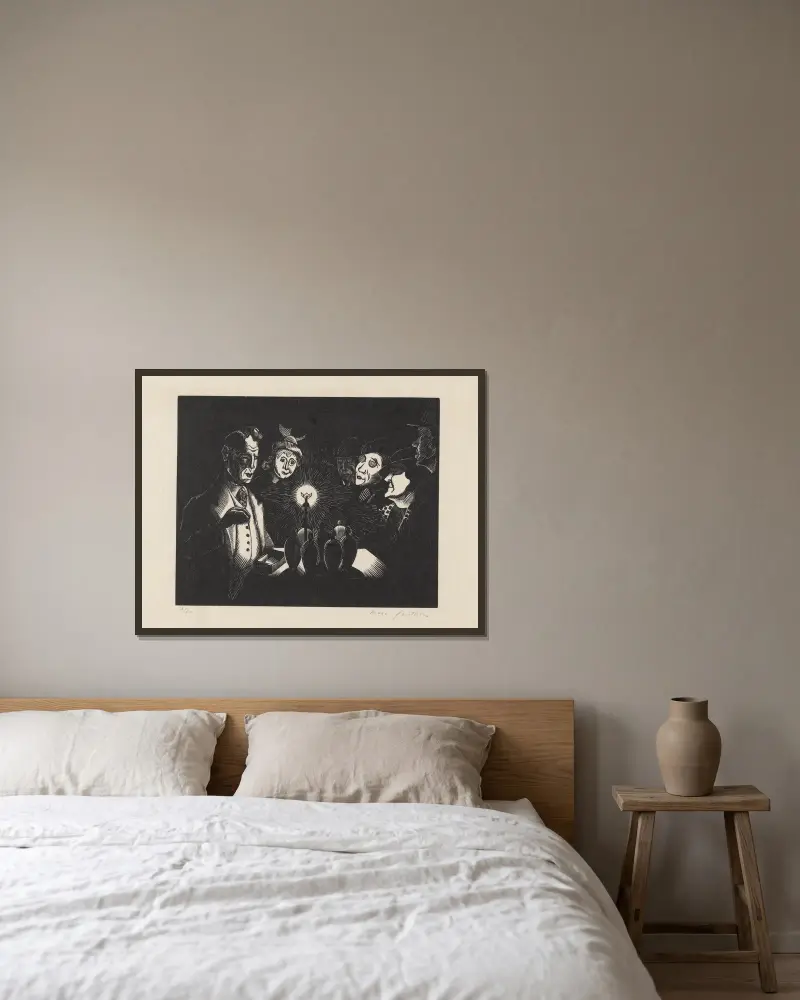 Camelot (lampe Mesmer) av Marc Gonthier inramad på en vägg