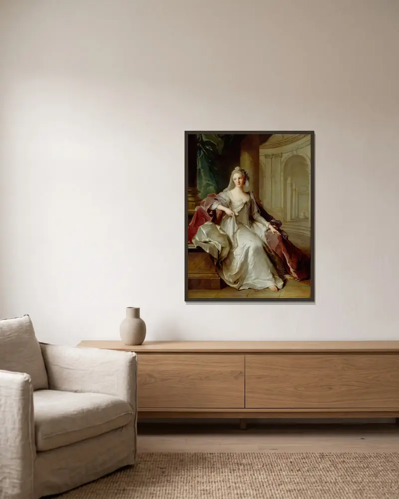Madame Henriette de France som vestal av Jean-Marc Nattier inramad på en vägg