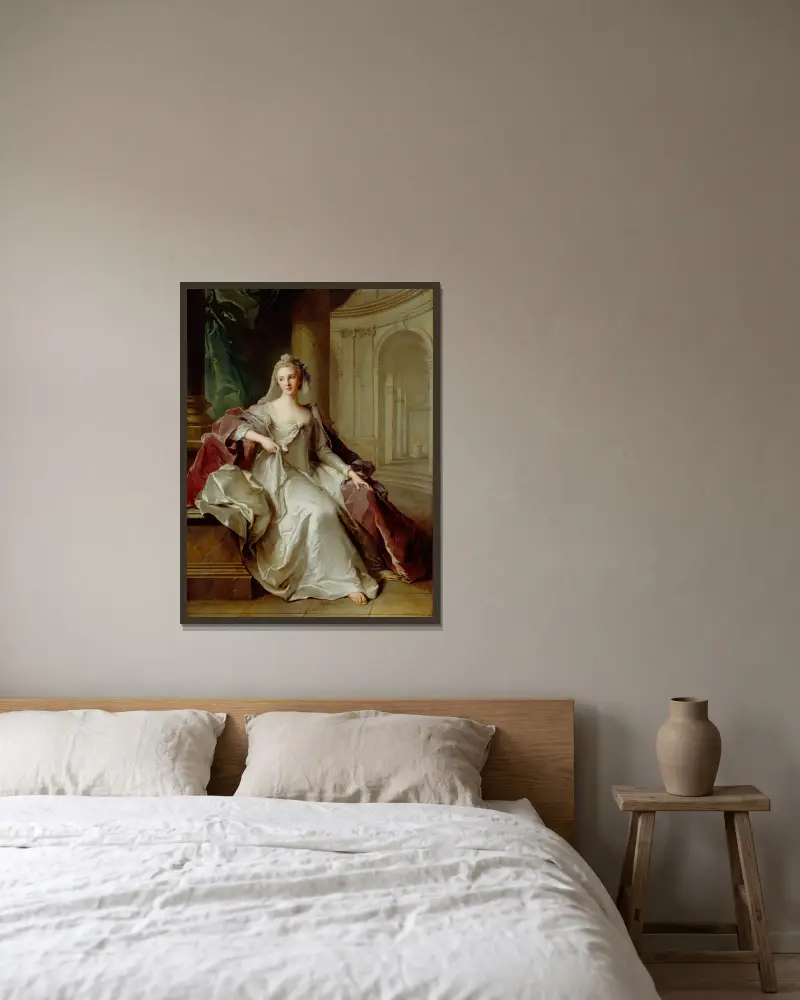 Madame Henriette de France som vestal av Jean-Marc Nattier inramad på en vägg