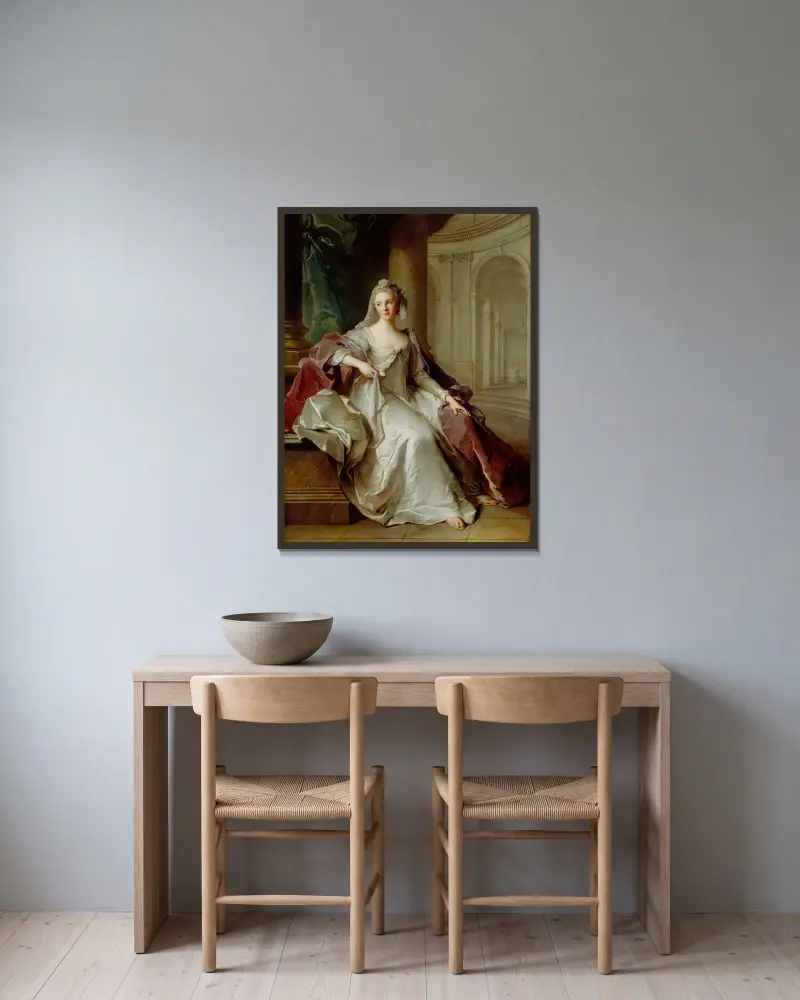 Madame Henriette de France som vestal av Jean-Marc Nattier inramad på en vägg