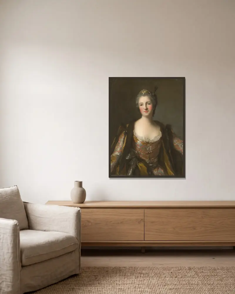 Markisinnan de Broglie (1718–1777) som sultana av Jean-Marc Nattier inramad på en vägg