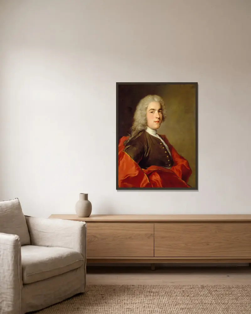 Mister Sarasin av Jean-Marc Nattier inramad på en vägg