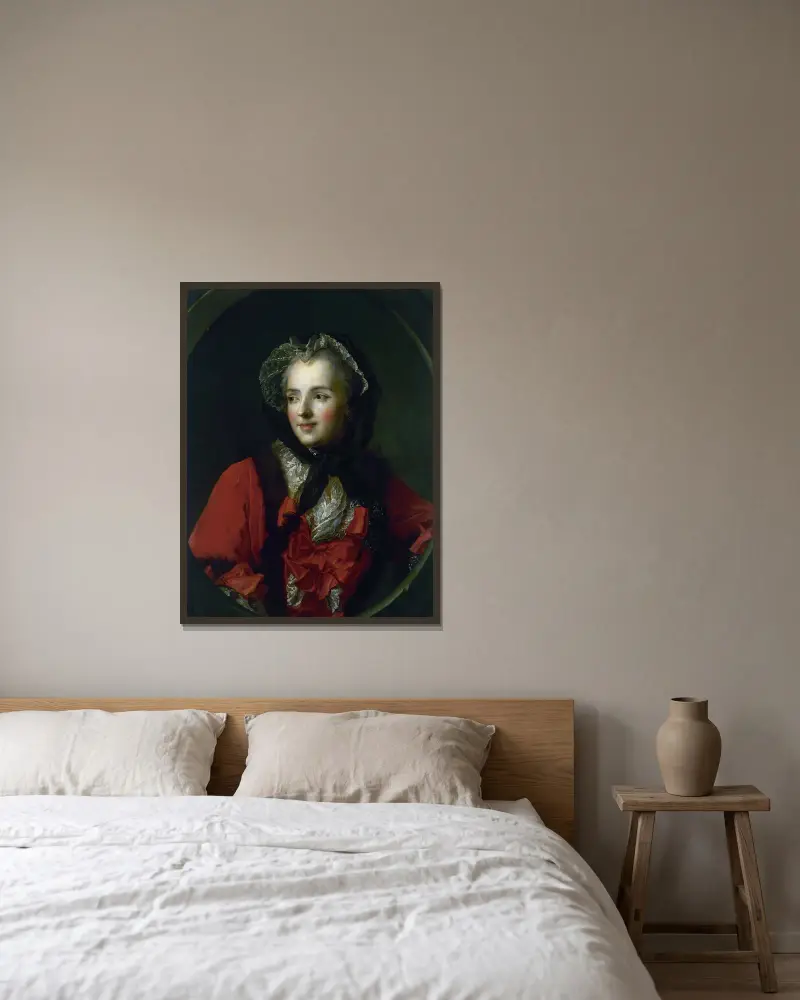 Portret Marii Leszczyńskiej, królowej Francji, Jean-Marc Nattier w ramie na ścianie