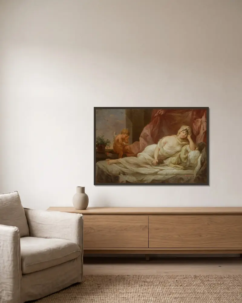 Porträt der Anna Lampel (gest. 1800), Schauspielerin, 1800 – Nr. 2 von Marcello Bacciarelli gerahmt an einer Wand