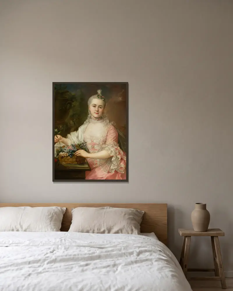 Porträtt av Anna Szaniawska, född Scypion (1730–1795) – nr 1 av Marcello Bacciarelli inramad på en vägg