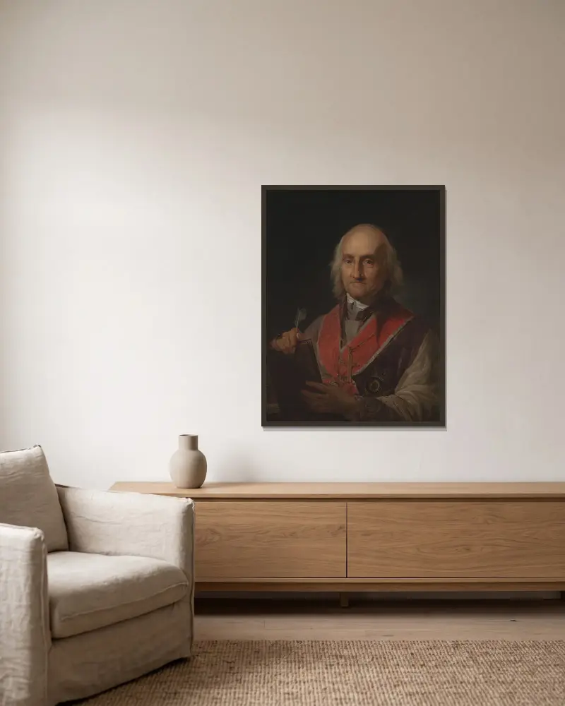 Porträt von John Baptist Albetrandi (1731–1808), Bischof von Marcello Bacciarelli gerahmt an einer Wand
